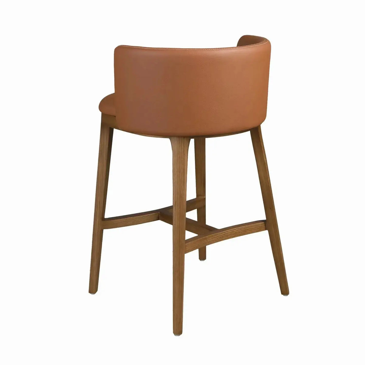 Tabouret en similicuir marron DecoNovis