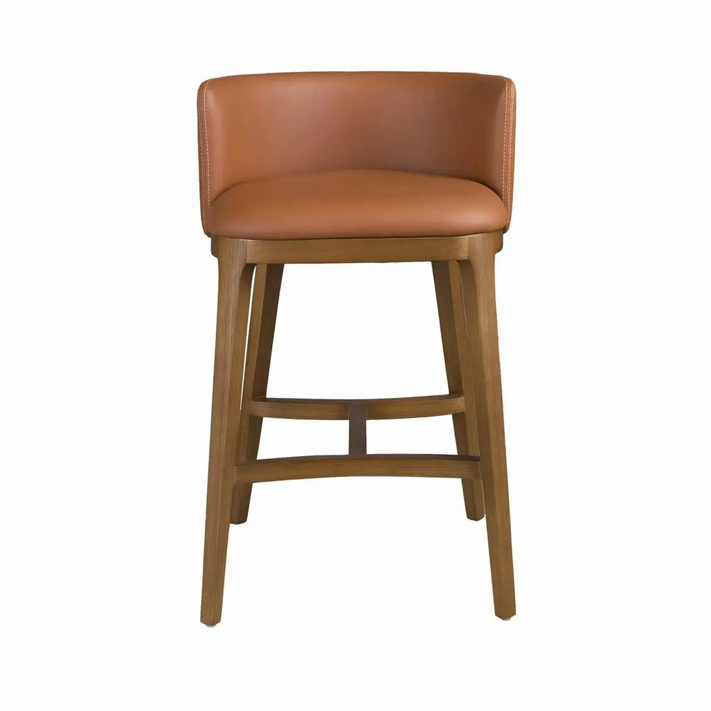 Tabouret en similicuir marron DecoNovis