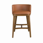 Tabouret en similicuir marron DecoNovis