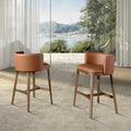 Tabouret en similicuir marron DecoNovis