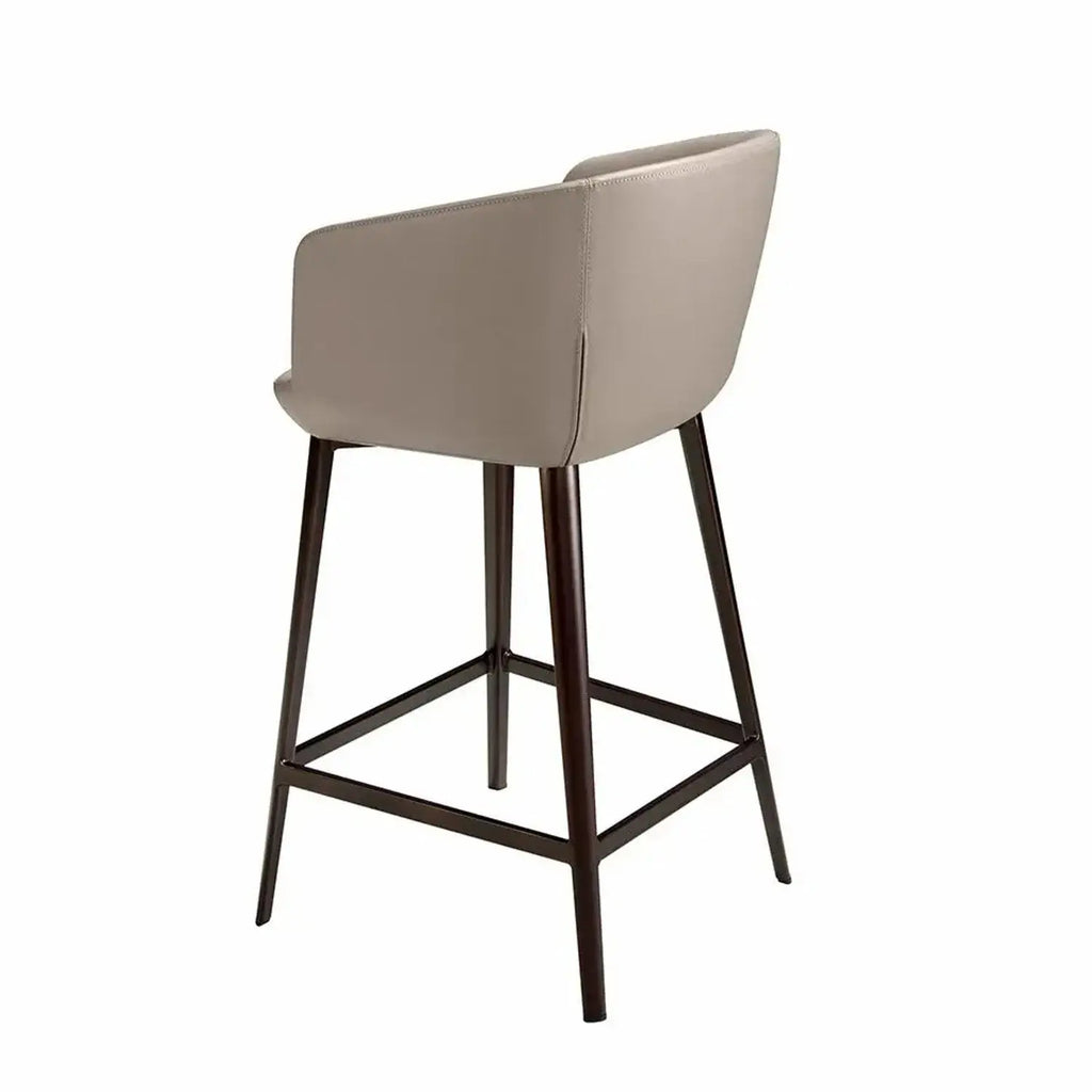 Tabouret en similicuir gris DecoNovis